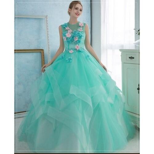 100%real aquamarine blue/pink flower embroidery beading ball gown medieval dress court renaissance Gown Victorian Belle gown