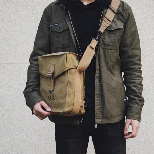 WWII WW2 US AMRY GENERAL M1 PURPOSE AMMO BAG WITH STRAP Bag Pouch - soldier Military War Reenactments