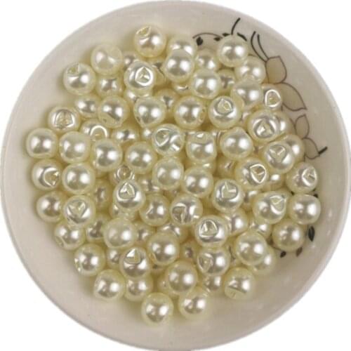 DIY Side Hole Imitation Pearl Straight Hole Round Loose Beads Handmade Material Jewelry Bracelet Decoration Accessories 10mm