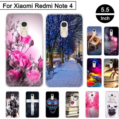 TPU Print Phone Case for Xiaomi Redmi Note 4 Soft Silicone Back Cover for Xiaomi Redmi Note 4 Painted Pattern Shells Coque Capa