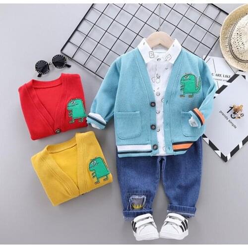 Children Fashion Clothes Suit Spring Autumn Kids Boys Girls jacket shirt Pants 3Pcs/sets Baby Toddler Clothing Infant Sportswear