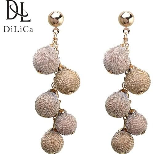 DiLiCa Vintage Drop Earrings Bohemian Long Earring Female Handmade Dangle Earrings Vintage Jewelry boucles d'oreilles