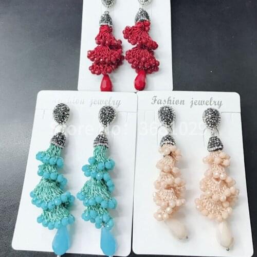 Autumn and winter new personality cascade dance skirt earrings fashion long earrings jewelry