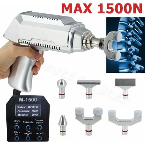 Electric Chiropractic Gun Adjustable Bone Correction Gun Therapy Chiropractic Adjusting Tool 6 Heads Spine Correction Massager