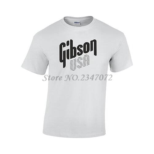 Gibson Usa Guitar Rock T-Shirt 100% Heavy Cotton Excellent Quality cotton top tees male xmas gift