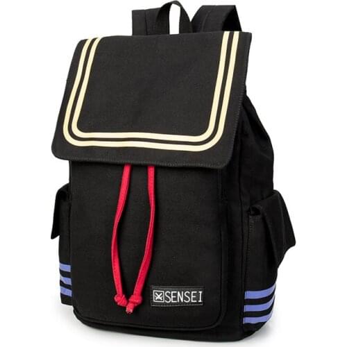 Anime Assassination Classroom Korosensei Cartoon Student Bags Backpack Canvas School Drawstring Large Capacity Bag Cosplay Prop