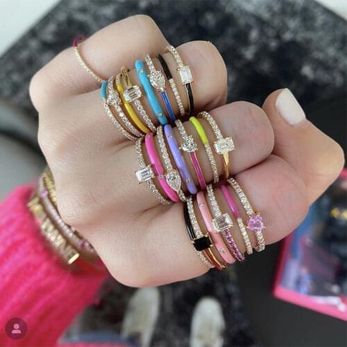 Jade cabbage Rings With Cubic Zirkonia For Women