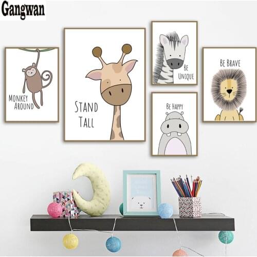 Zebra Hippo Giraffe Lion Crocodile Nursery Wall Art 5D Diamond Embroidery diamond painting mosaic full drill baby‘s room decor