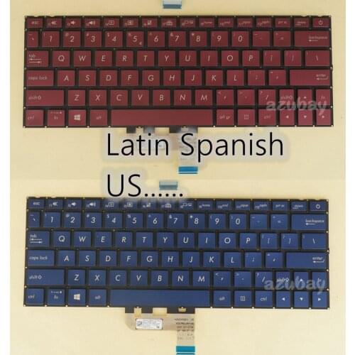 US LA Spanish Keyboard For Asus Zenbook UX333FA UX333FN 0KNB0-162ALA00 0KNB0-162AUI00 0KNB0-162SUS00 NSK-WU28U NSK-WUA8U Backlit
