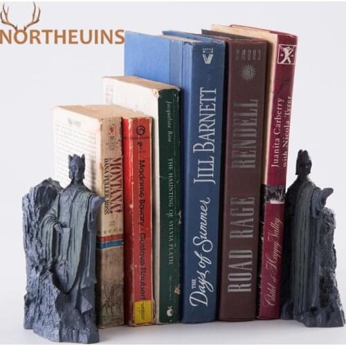 NORTHEUINS Resin The Argonath Bookend Figurines Sculpture Gate of Gondor Retro Book Stand Decoration Office Desktop Accessories