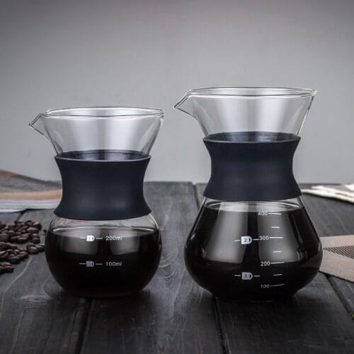 High-Temperature Resistant Glass Hand Coffee Pot Borosilicate Glass Sharing Coffee Pot Glass Coffee Maker Coffee Set cold brew