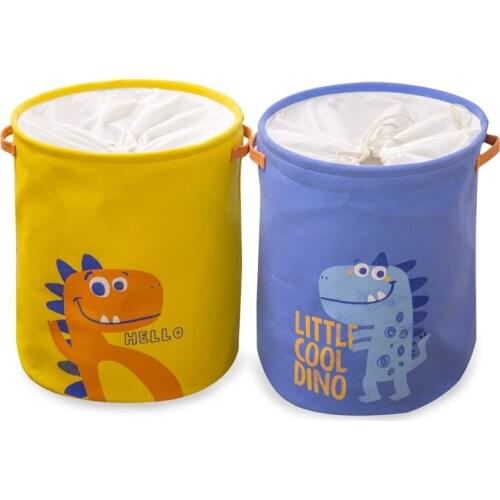 Cute Cartoon Dinosaur Laundry Basket Foldable Toy Storage Bucket Picnic Dirty Clothes Basket Box Animal Canvas Organizer