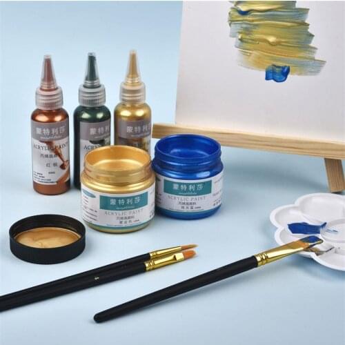 100ml Gold Silver Pearl Acrylic Paints Waterproof Metallic Acrylic Pigment For DIY Epoxy Resin Craft Pattern Painting Colorant