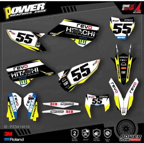 PowerZone Custom Team Graphics Decals 3M Stickers Kit For Husqvarna Sticker Decal 2014-15 TC FC 2015-16 FE TE 125 to 450cc 16