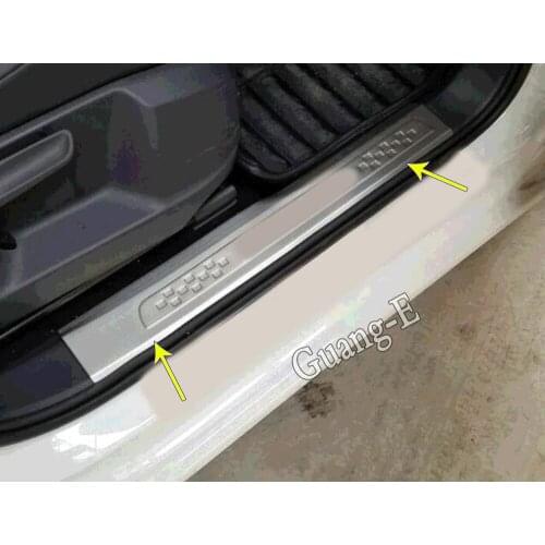 Car Styling Cover Pedal Door Sill Scuff Plate Cover Inner Built Threshold For VW Volkswagen Touran L 2016 2017 2018 2019