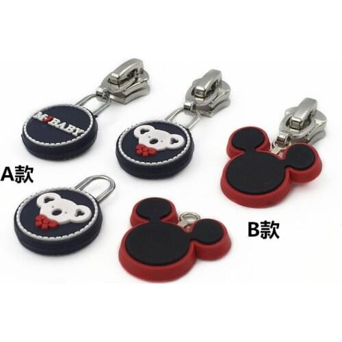 No.3 No.5 zipper sliders for metal/resin/nylon zipper 10pcs/lot rubber carton puller diy zipper accessories high quality