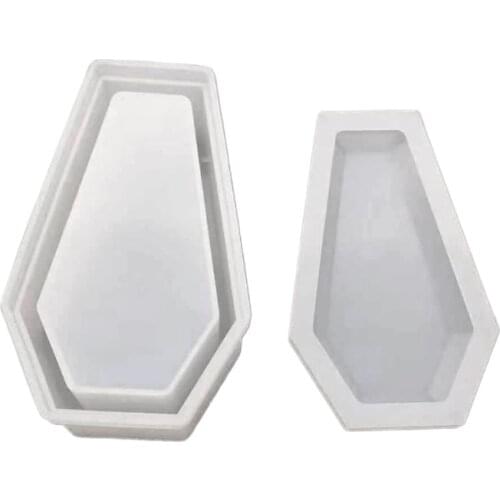 2021 New Resin Crystal Epoxy Mold Coffin Trinket Box Silicone Mould Container Making Tool