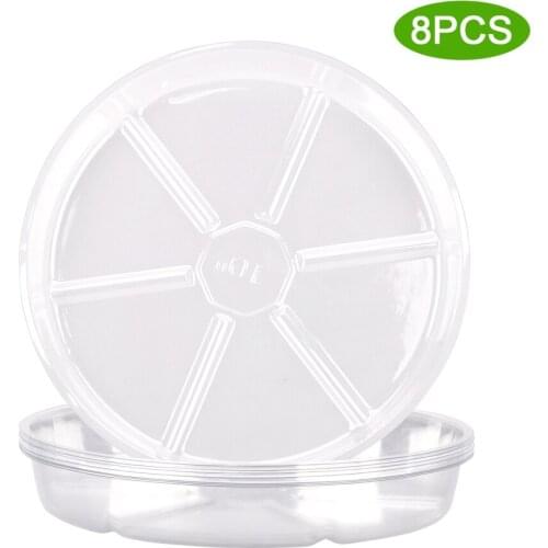 Pot Tray Plant Saucer PET 8 Pack/set Corrosion-resistant Flower Pots Plastic Indoor Outdoor Plants Supply Cushion Round Dish