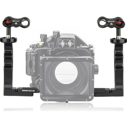 Underwater Handle Tray Bracket Adjustable Aluminum Alloy Dual Handheld Hand Grip Stabilizer Holder for Camera Diving Housing