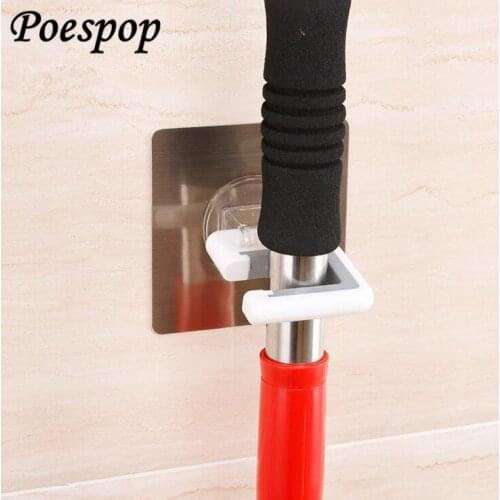 POSEPOP 1 PICS Mop Organizer Holder Brush Broom Hanger Storage Rack Kitchen bath magic sticker max loading 5kg broom mop rack
