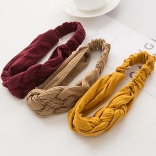 Women Girls Hair Fashion Knot Headband Turban Headwrap Braid Hairband Twist Cotton Elastic Head Band Bandage Hair Accessories