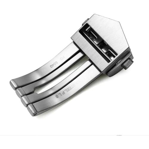 18mm Stainless Steel Deployment Buckle Replacement for TAG Heuer Rubber Watch Band Leather Strap Black Silver Folding buckle