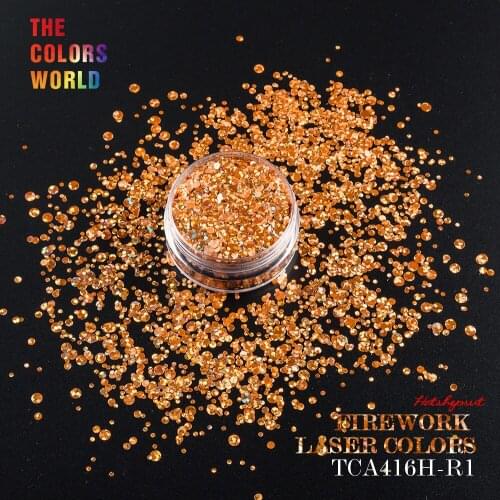 TCA416H Fireworks Laser Coffee Gold 3D Colorful Round Shape 4 Kind Size Nail Glitter nail art decorations makeup facepainting