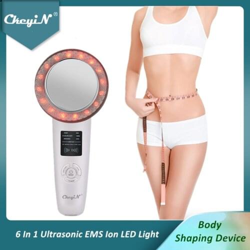 CkeyiN 6 In 1 Body Shaping Machine Cellulite Cavitation Fat Remover Massager EMS Infrared LED Ion Sonic Vibration Weight Loss 48