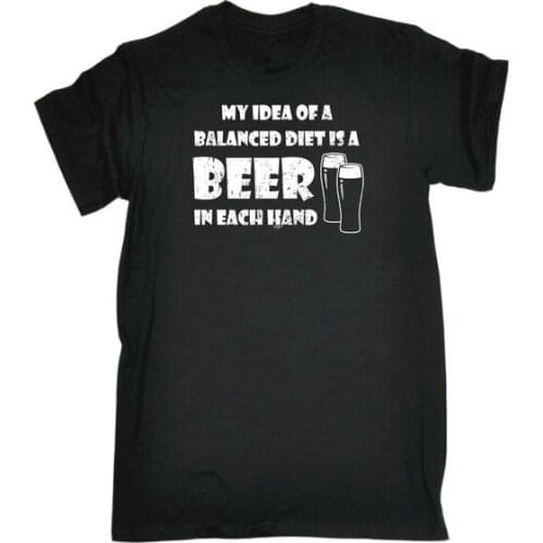 Funny Novelty T-Shirt Mens tee TShirt - Beer Each Hand
