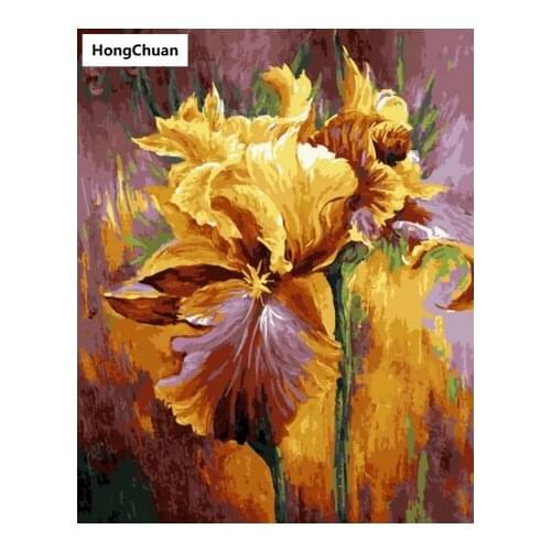 Yellow retro flower diamond painting cross stitch needlework home decoration mural 5D DIY square/roundmosaic diamond embroidery