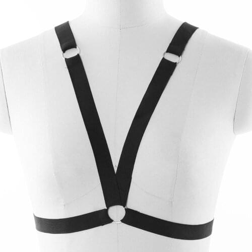 Women Punk Bondage Cage Bra Body Harness Goth Harness Belt Elastic Adjustable Sexy Lingerie Body Cage Rave Suspender Belt