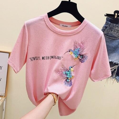 Sequined t shirt women tshirt camisetas mujer verano 2018 summer top tee shirt femme plus size t-shirt women funny t shirts