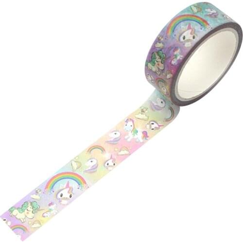1 Roll Unicorn Washi Masking Tape Washi Tape Scrapbooking Decorative Adhesive Tapes Paper Japanese Stationery