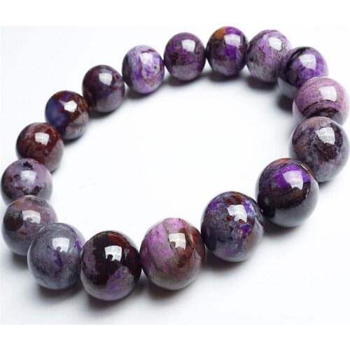12.5mm Round Crystal Bead Bracelets For Women Stretch Charm South African Natural Purple Sugilite Stone Bracelet Just One