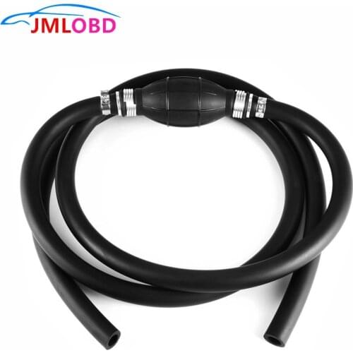 190cm Rubber Pump Hand Squeeze Primer Bulb with Pipe Black 8mm for Boat Kart Cargo Marine Fuel Diesel DY172