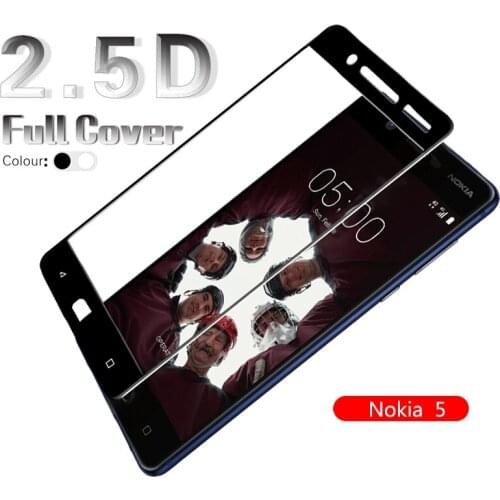 2.5D Full Cover Tempered Glass Film For NOKIA 5 TA-1024 TA-1027 TA-1044 TA-1053 Screen Protector Glass Front Cover Film Glass