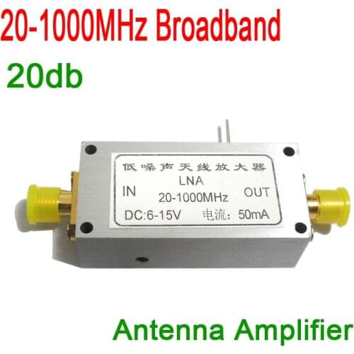 20MHz to 1000MHz Broadband 20DB LNA Low Noise Antenna Linear Amplifier FR signal Broadband Linear for radio receivers remote