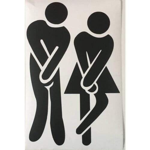 8 Colors For Choice 3D Funny Toilet Entrance Sign DIY Toilet Wall Stickers Toilet Bathroom Door Decoration Poster PVC Art Mural