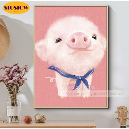 5D Diy Diamond Painting Cartoon Pig Crafts Full Square Drill Dimond Embroidery Cross Stitch Kids Gifts Home Decor Children Room