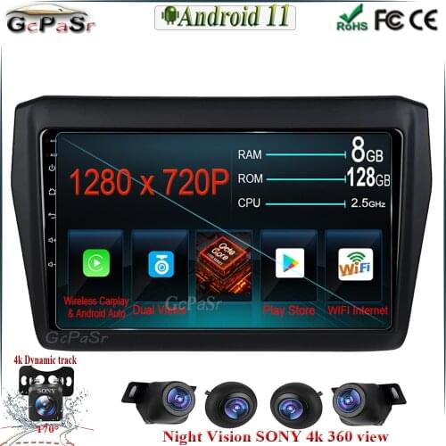 1280*720 IPS screen Android 11 Car Stereo Multimedia Player for Suzuki Swift 2017 2018 2019 Radio BT Wifi Car Head Unit GPS