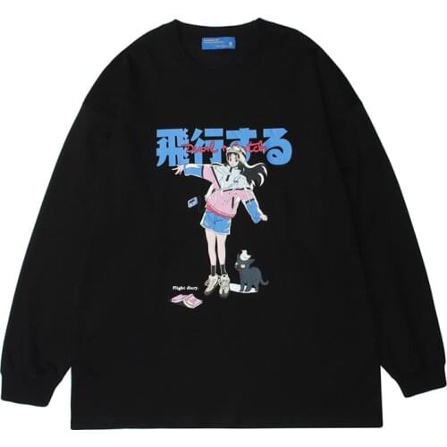 Anime Aviator girl and cat Harajuku lovely Long sleeveTops Sweater Uniform Outfit Anime Cosplay Costumes Loose sweater suits