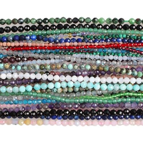 Natural Stone Beads Small Faceted Beads Lapis Lazuli Garnet Labradorite Tourmaline Aquamarines Malachite Amethysts 2 3 4 5mm