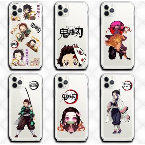 Kimetsu No Yaiba Demon Slayer Anime Phone Case clear for iphone 12 pro max mini 11 pro XS MAX 8 7 6 6S Plus X 5S SE 2020XR cover