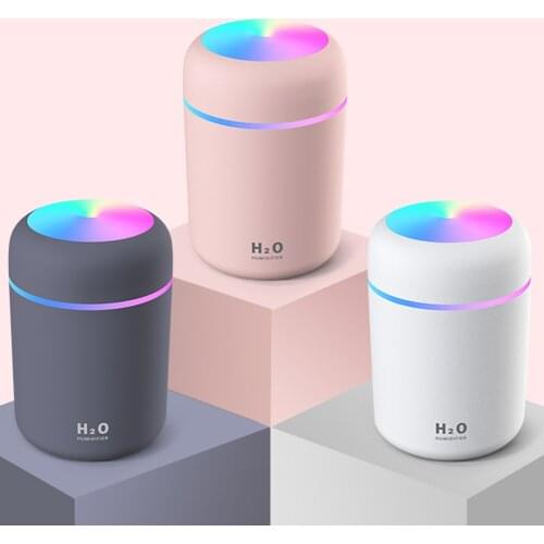 Colorful LED USB Humidifier 300ml Mini Humidifier Night Light Adjustable Mist Mode with Auto Shut-Off for Home Car Air Purifier