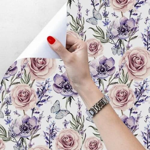 Flower Wall Warm Lavender Butterfly Baseboard Purple Wallpaper For Living Room TV Background Home Decor Decorative 2021