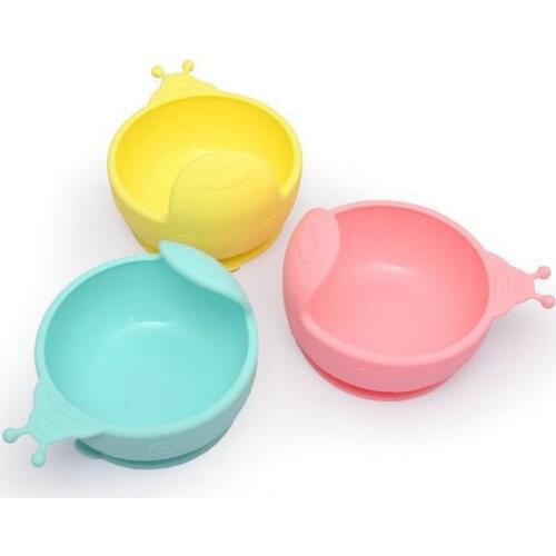Antidrop Sucker Design Baby Bowl Food Grade Silicone Cartoon Snail Food Supplement Bowl Infant Feeding tableware Children Dishes