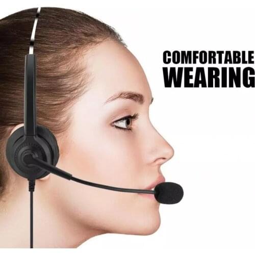New Call Center Headset With Microphone 2.5/3.5mm Plug Telephone Voice Interphone Headphone For Computer PC Game Volume Control