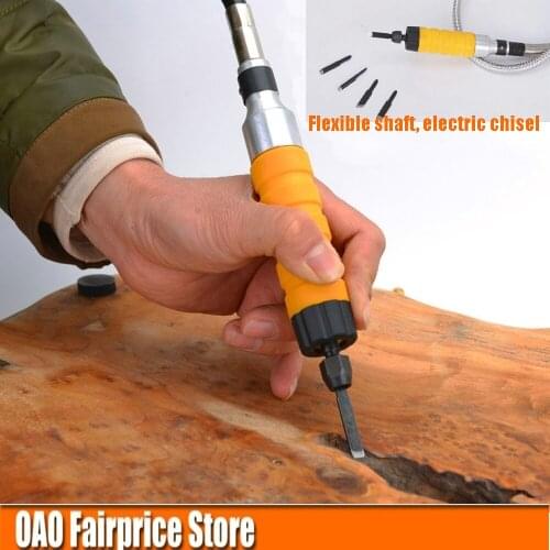 Flexible Shaft+electric chisel+5 Carving knife,Electric engraving handle with flexible shaft