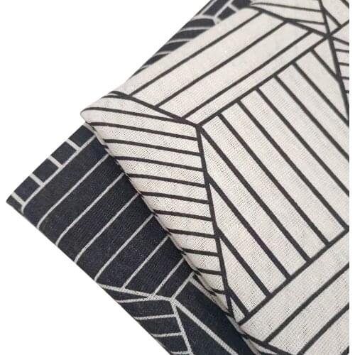 Geometric Patterns Printed Cotton Linen Fabric For DIY Patchwork Sewing Quilting Home Textile Crafts Photo Background Pillow