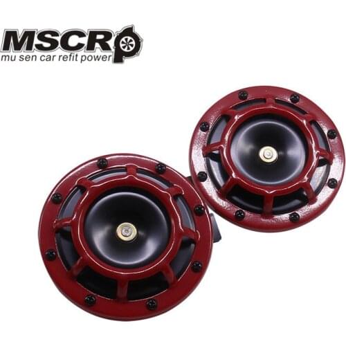 110DB Red/Black Super Loud Compact Electric Blast Tone Air Horn Kit For Motorcycle and Car 12v